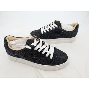 Betsey Johnson Rhinestone Black Sneakers. New in box.